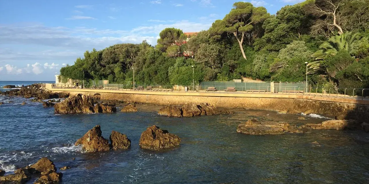 Passeggiata lungomare a Castiglioncello, con scogli, mare blu e vegetazione lussureggiante. Cosa vedere: la costa e il panorama.